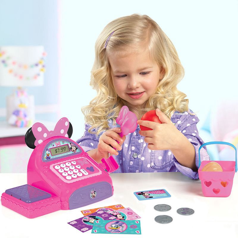 slide 2 of 7, Minnie Mouse Cash Register: Includes Play Money & Credit Card, Educational Social Skills Toy, Disney Minnie's Bow-Toons, 1 ct