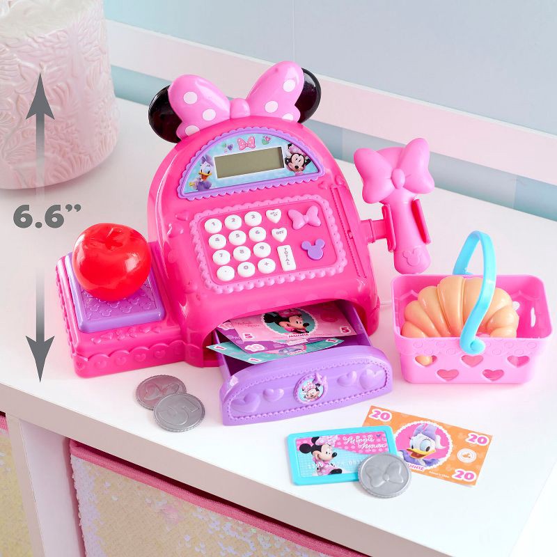 slide 5 of 7, Minnie Mouse Cash Register: Includes Play Money & Credit Card, Educational Social Skills Toy, Disney Minnie's Bow-Toons, 1 ct