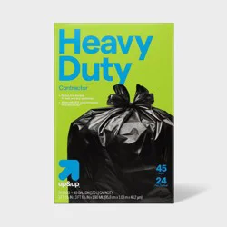 Heavy-Duty Contractor Flap-Tie Trash Bags - 45gal/24ct - up&up™