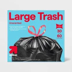 Large Drawstring Trash Bags - 30gal/60ct - up&up™