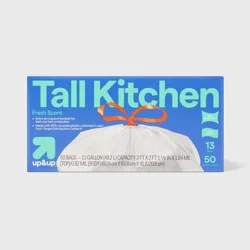 UltraStretch Tall Kitchen Drawstring Trash Bags - Fresh Scent - 13gal/50ct - up&up™