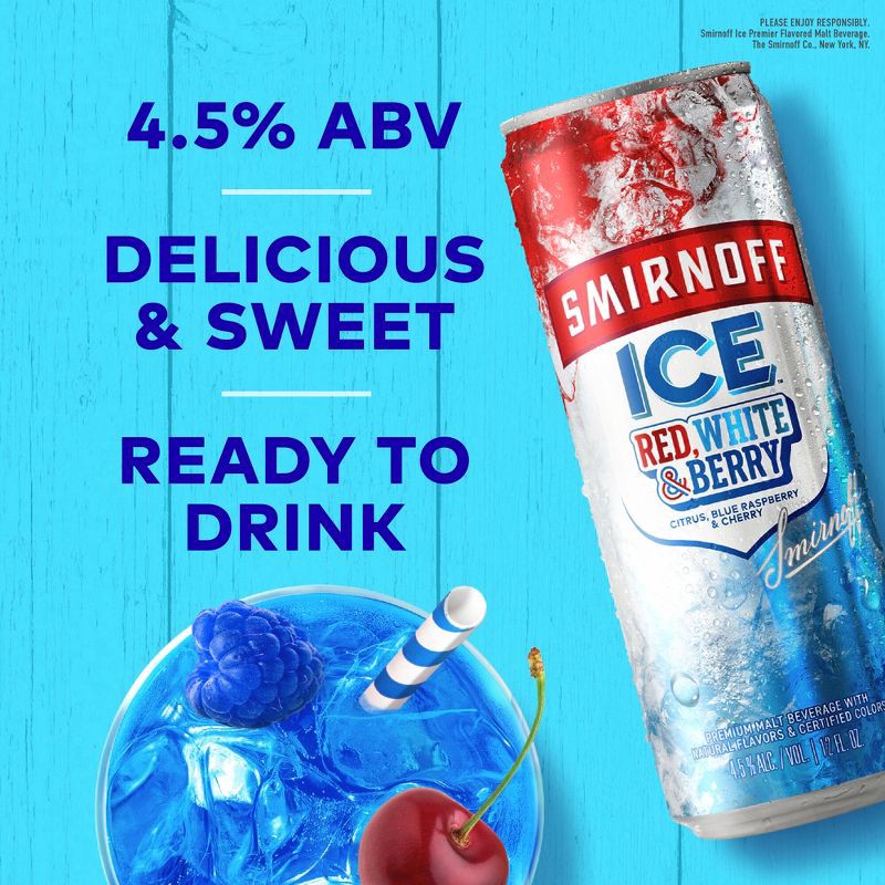 slide 6 of 12, Smirnoff ICE Red White & Berry - 12pk/12 fl oz Cans, 12 ct; 12 fl oz