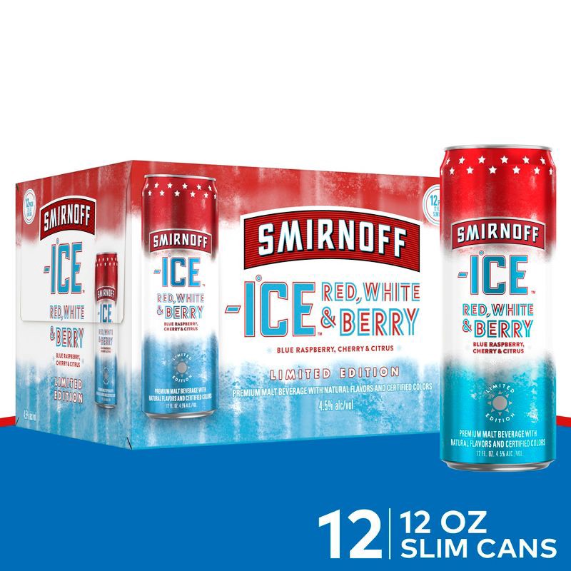 slide 10 of 12, Smirnoff ICE Red White & Berry - 12pk/12 fl oz Cans, 12 ct; 12 fl oz