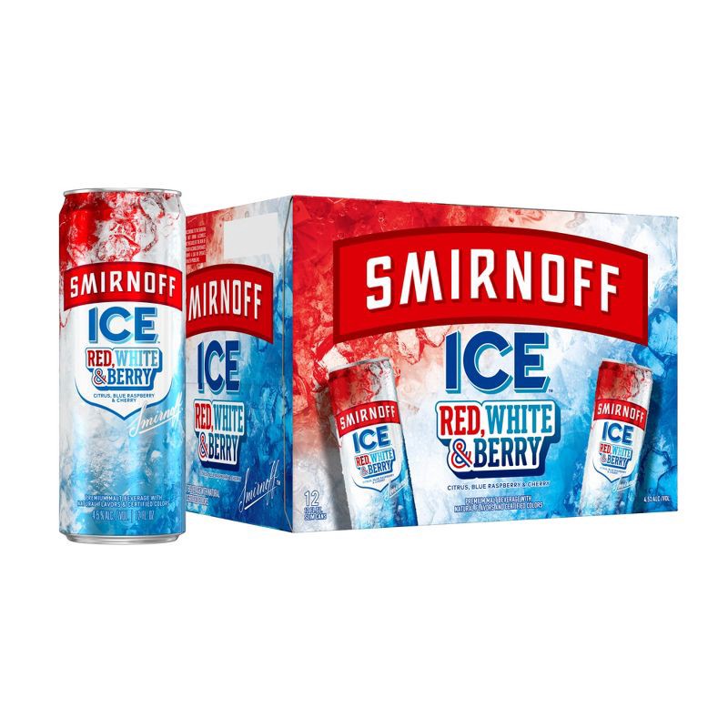 slide 1 of 12, Smirnoff ICE Red White & Berry - 12pk/12 fl oz Cans, 12 ct; 12 fl oz