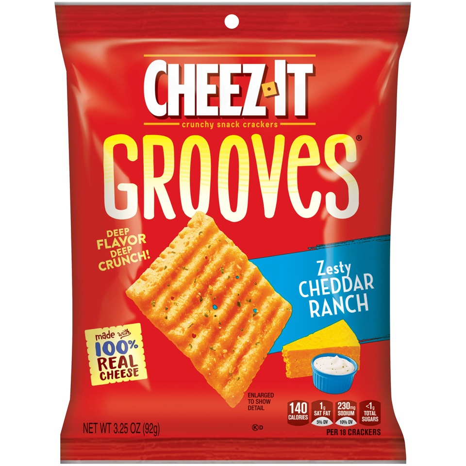 CheezIt Cheese Crackers, Crunchy Snack Crackers, Lunch Snacks, Zesty Cheddar Ranch 3.25 oz Shipt