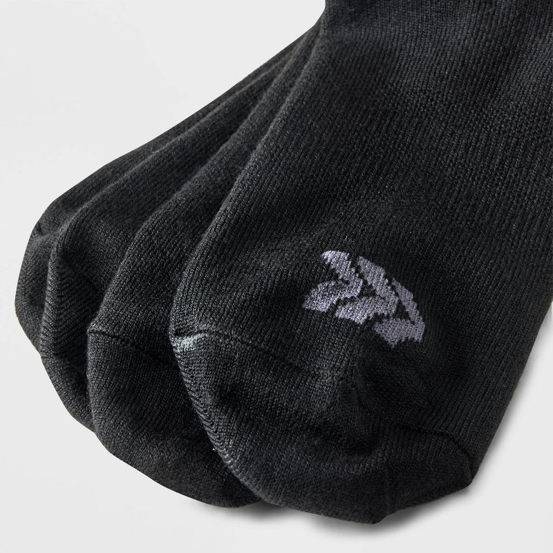 slide 3 of 3, Men's No Show Light Weight Performance Socks 12pk - All In Motion™ Black 6-12: Arch Support, Reinforced Heel & Toe, 12 ct