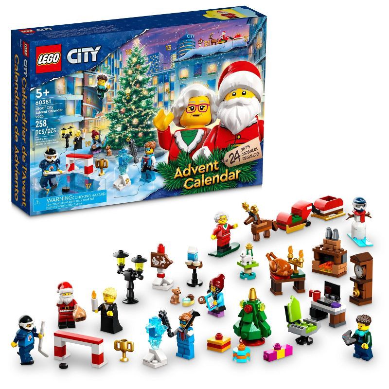slide 1 of 6, LEGO City 2023 Advent Calendar Building Toy Set 60381, 1 ct