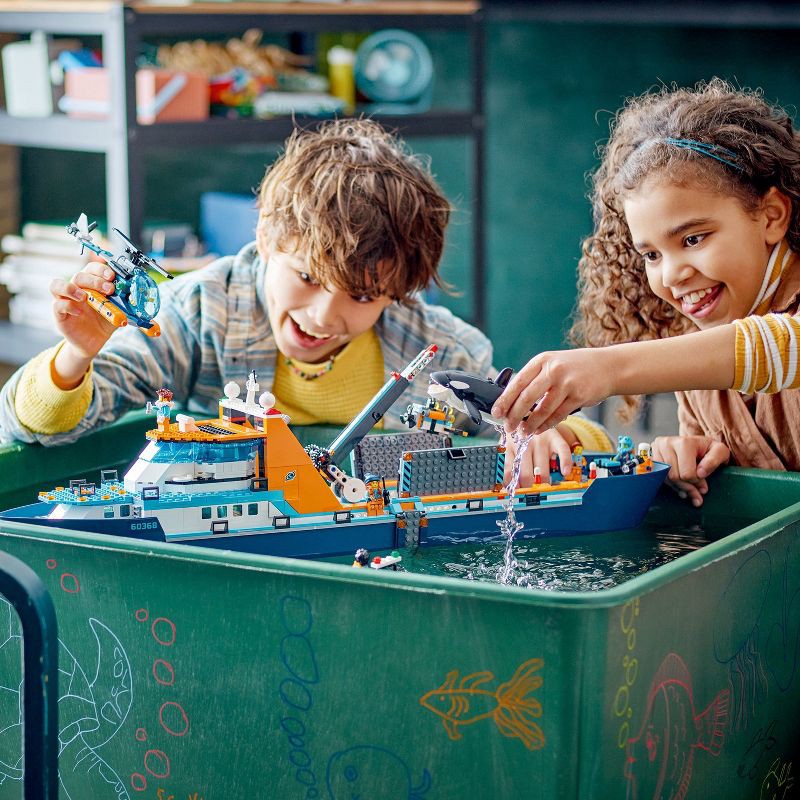 slide 3 of 6, LEGO City Arctic Explorer Ship Floatable Building Toy Set 60368, 1 ct