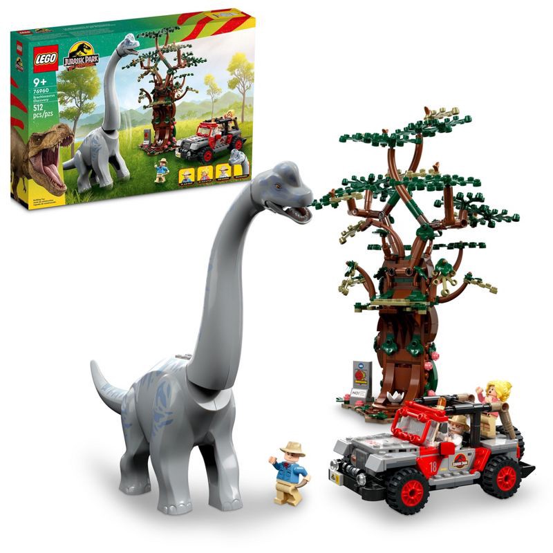 slide 1 of 6, LEGO Jurassic Park Brachiosaurus Discovery with Jeep Toy 76960, 1 ct