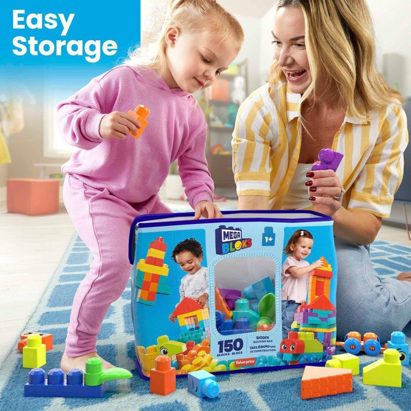 slide 6 of 6, MEGA BLOKS Bigger Building Bag - 150pcs, 150 ct