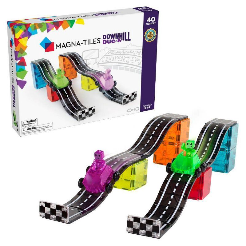 slide 1 of 8, MAGNA-TILES Downhill Duo: Magnetic Building Sets for Creative Thinking & STEM Learning, 40 Pieces, 40 ct