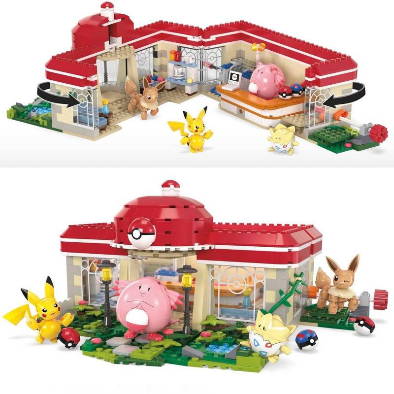 slide 4 of 5, Mega Construx MEGA Pokemon Building Toy Kit, Forest Pokémon Center with 4 Action Figures - 648pcs, 648 ct
