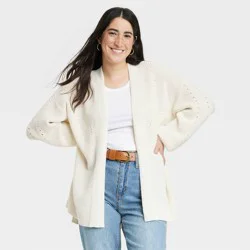 Women's Open-Front Cardigan - Universal Thread™ Cream S
