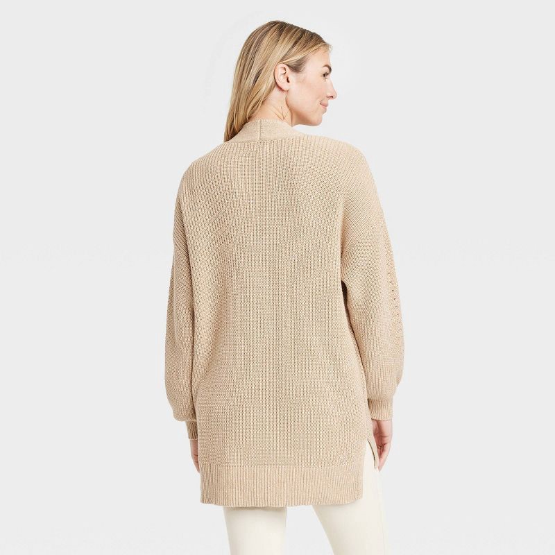 slide 3 of 3, Women's Open-Front Cardigan - Universal Thread™ Tan M, 1 ct