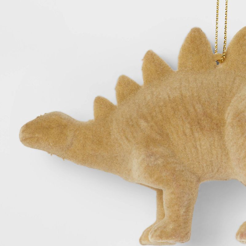 slide 3 of 3, Flocked Stegosaurus Christmas Tree Ornament Tan - Wondershop™, 1 ct