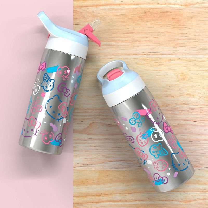 slide 7 of 7, 19oz Vacuum Riverside Portable Drinkware Bottle 'Hello Kitty' - Zak Designs: Sanrio Kids Water Bottle, Stainless Steel, 19 oz