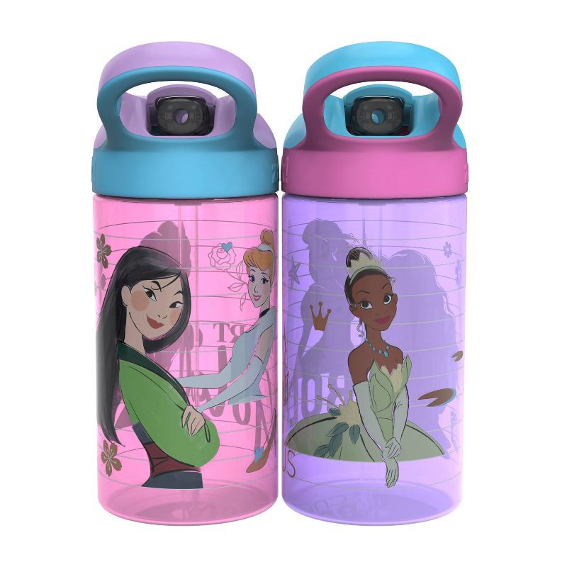slide 2 of 12, 2pk 16oz Atlantic Portable Drinkware Bottle 'Princess' - Zak Designs: Kids Disney Princess Water Bottle, Dishwasher-Safe, 2 ct; 16 oz