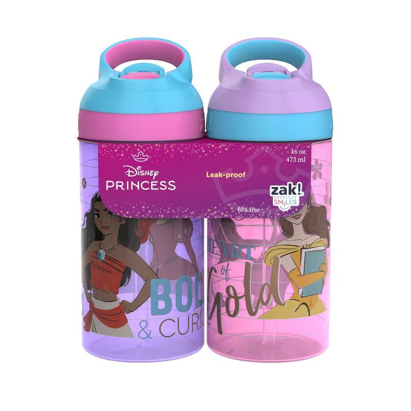 slide 7 of 12, 2pk 16oz Atlantic Portable Drinkware Bottle 'Princess' - Zak Designs: Kids Disney Princess Water Bottle, Dishwasher-Safe, 2 ct; 16 oz