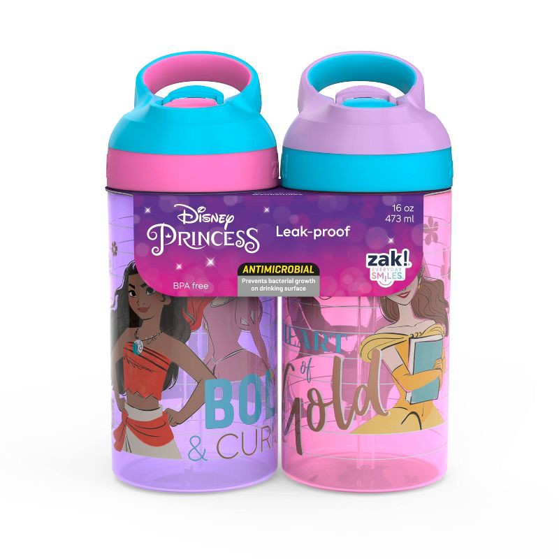slide 10 of 12, 2pk 16oz Atlantic Portable Drinkware Bottle 'Princess' - Zak Designs: Kids Disney Princess Water Bottle, Dishwasher-Safe, 2 ct; 16 oz