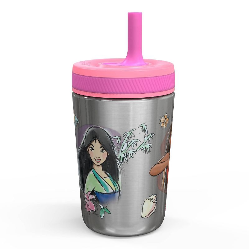 slide 2 of 6, 12oz Vacuum Kelso Portable Tumbler 'Princess' - Zak Designs: Stainless Steel Kids Straw Cup, Disney, Dishwasher-Safe, 12 oz