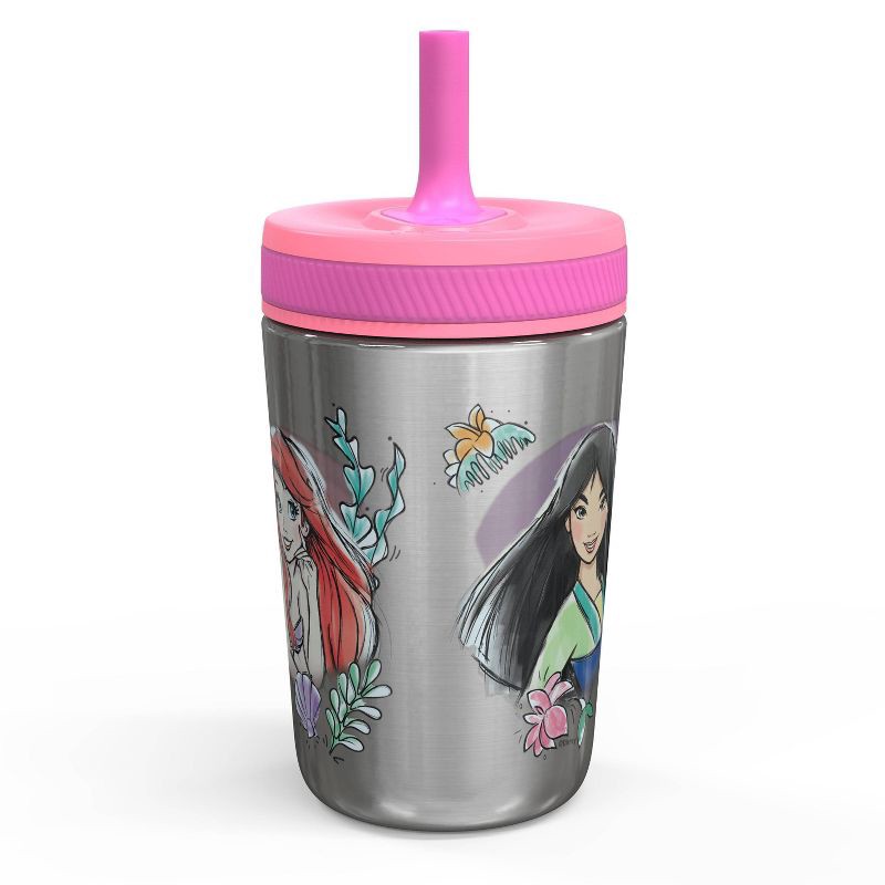 slide 3 of 6, 12oz Vacuum Kelso Portable Tumbler 'Princess' - Zak Designs: Stainless Steel Kids Straw Cup, Disney, Dishwasher-Safe, 12 oz