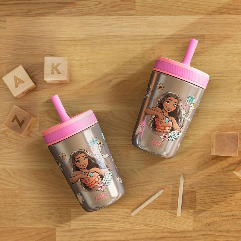 slide 5 of 6, 12oz Vacuum Kelso Portable Tumbler 'Princess' - Zak Designs: Stainless Steel Kids Straw Cup, Disney, Dishwasher-Safe, 12 oz
