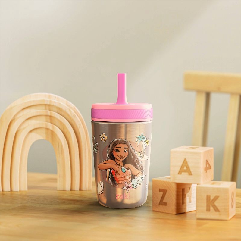 slide 6 of 6, 12oz Vacuum Kelso Portable Tumbler 'Princess' - Zak Designs: Stainless Steel Kids Straw Cup, Disney, Dishwasher-Safe, 12 oz