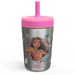 12oz Vacuum Kelso Portable Tumbler 'Princess' - Zak Designs: Stainless Steel Kids Straw Cup, Disney, Dishwasher-Safe