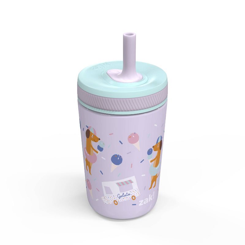 slide 2 of 6, 12oz Vacuum Kelso Portable Tumbler 'Ice Cream Dog' - Zak Designs: Stainless Steel Kids Straw Cup, Dishwasher-Safe, 12 oz