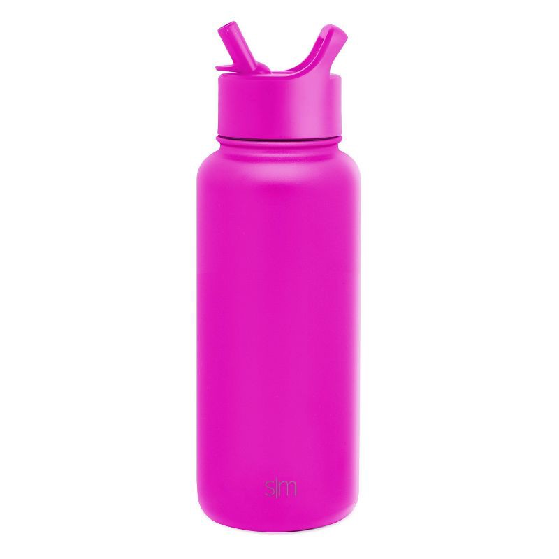 slide 1 of 3, Simple Modern Summit 32oz Stainless Steel Water Bottle with Straw Lid Raspberry Vibes, 32 oz