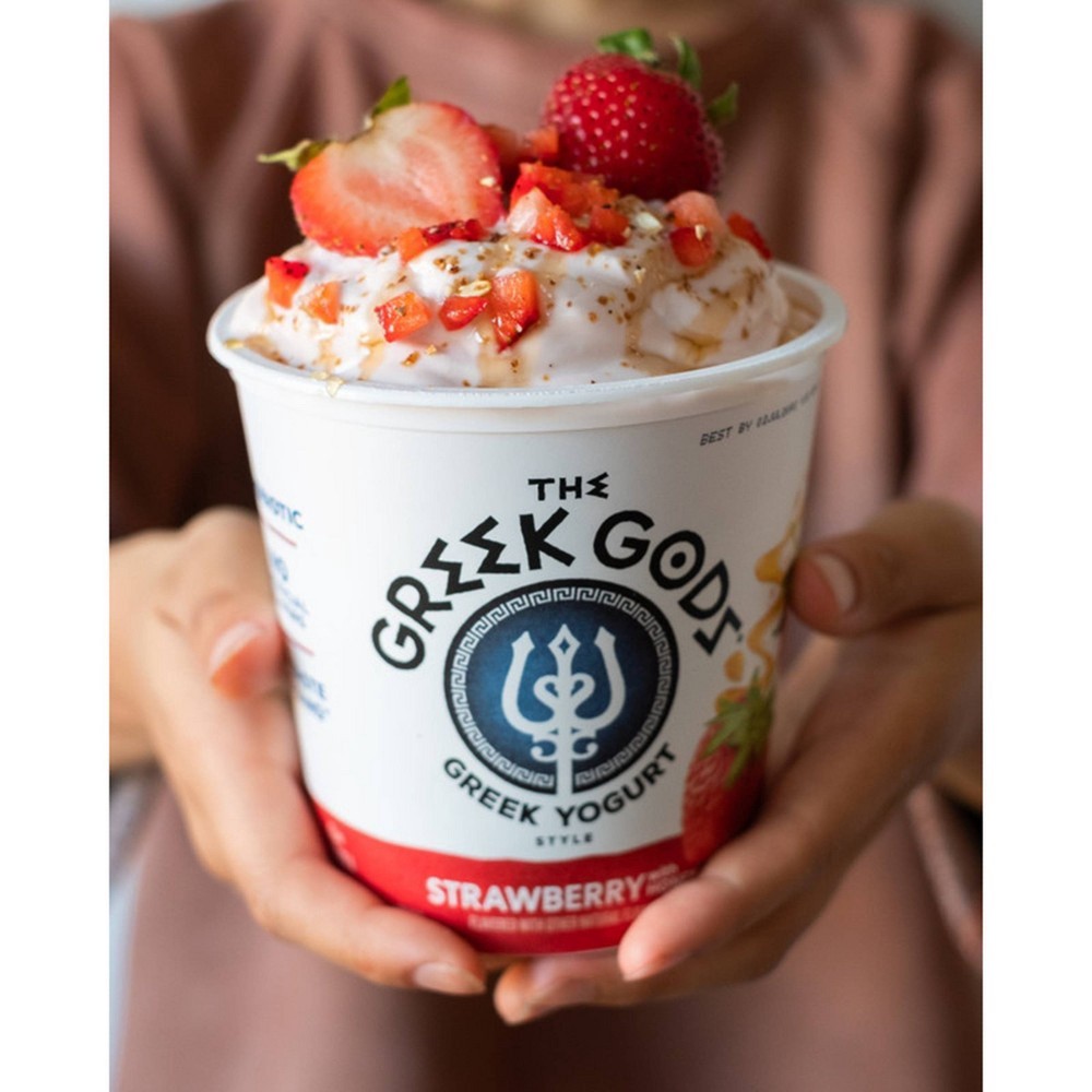 slide 3 of 4, The Greek Gods Strawberry with Honey Greek Style Yogurt 24 oz. Tub, 24 oz