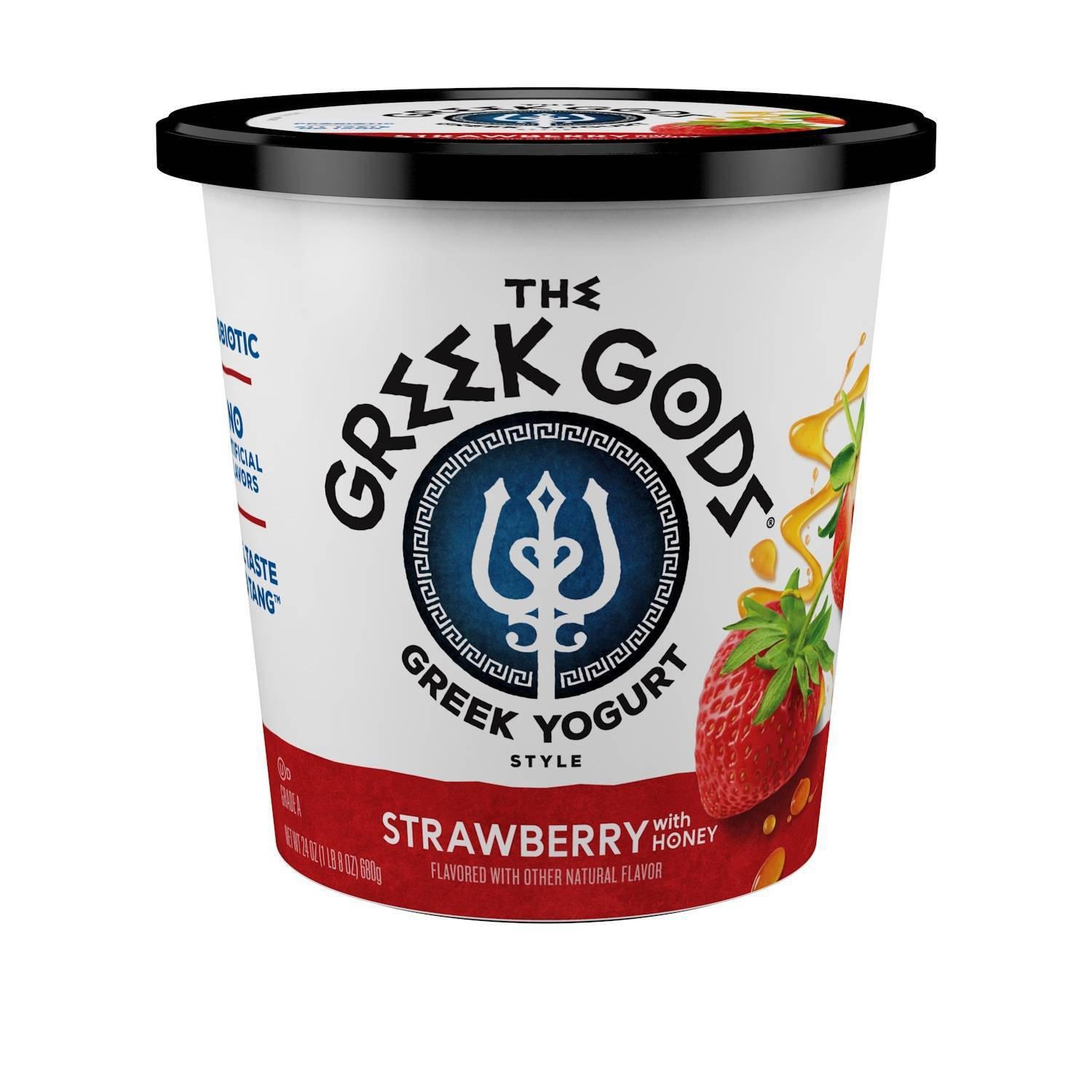 slide 1 of 4, The Greek Gods Honey Strawberry Greek Yogurt - 24oz, 24 oz