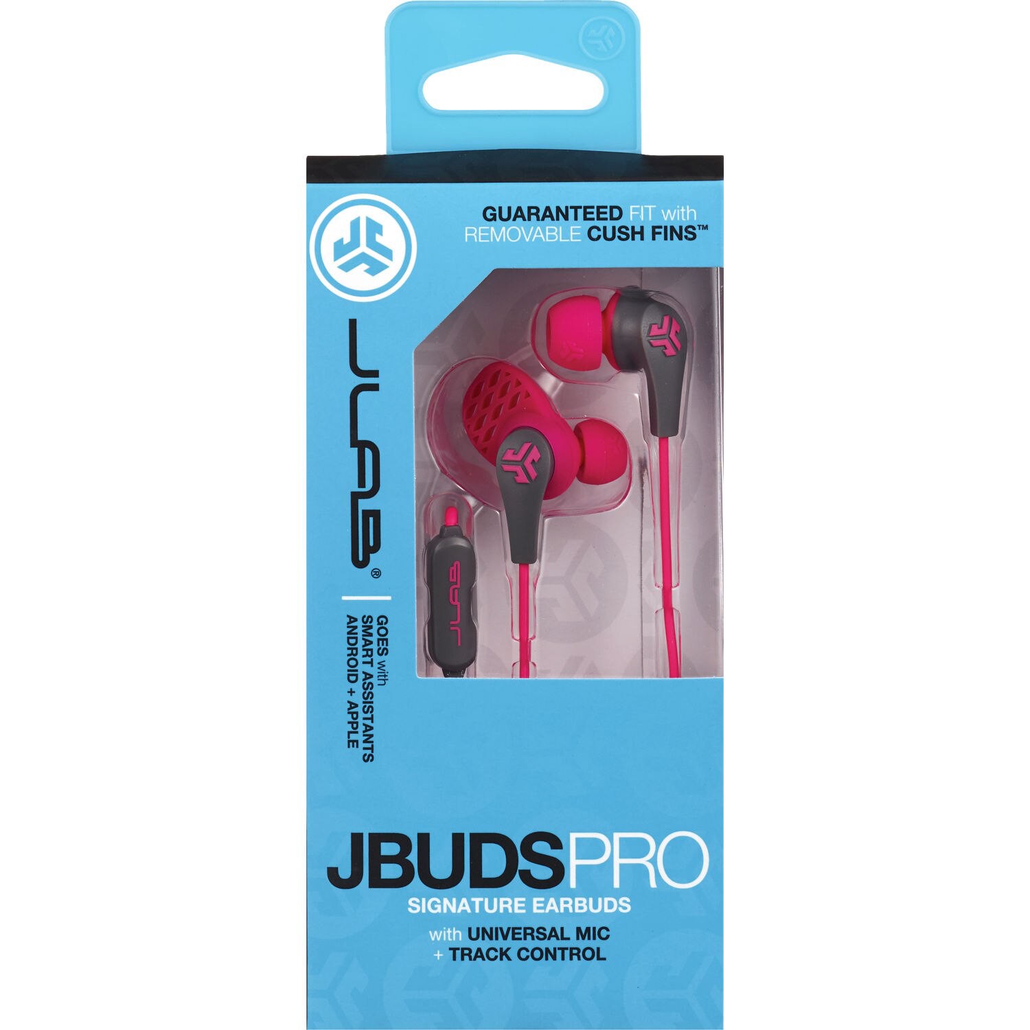 slide 1 of 3, JLab Wired JBuds Pro With Universal Mic - Pink, 1 ct