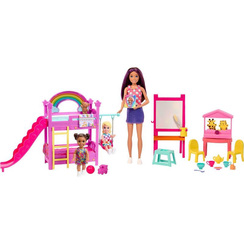 slide 1 of 6, Barbie Skipper Babysitters Inc. Ultimate Daycare Playset with 3 Dolls, Furniture & 15+ Accessories, 1 ct