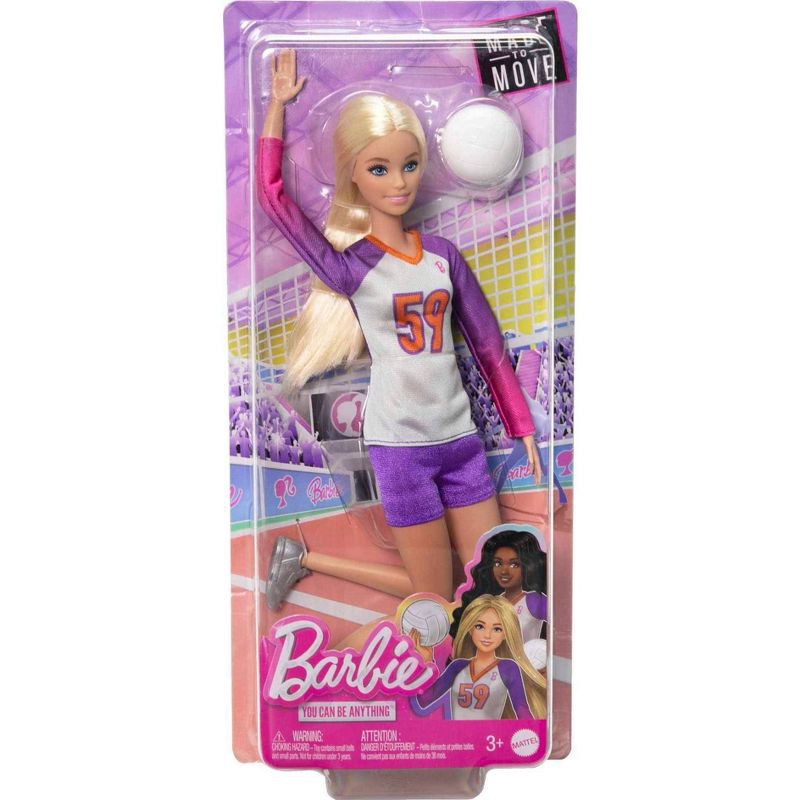 slide 6 of 6, Barbie Made to Move Career Volleyball Player Doll, 1 ct