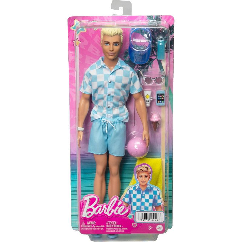 slide 6 of 6, Barbie Ken Doll with Swim Trunks and Beach-Themed Accessories (Target Exclusive), 1 ct