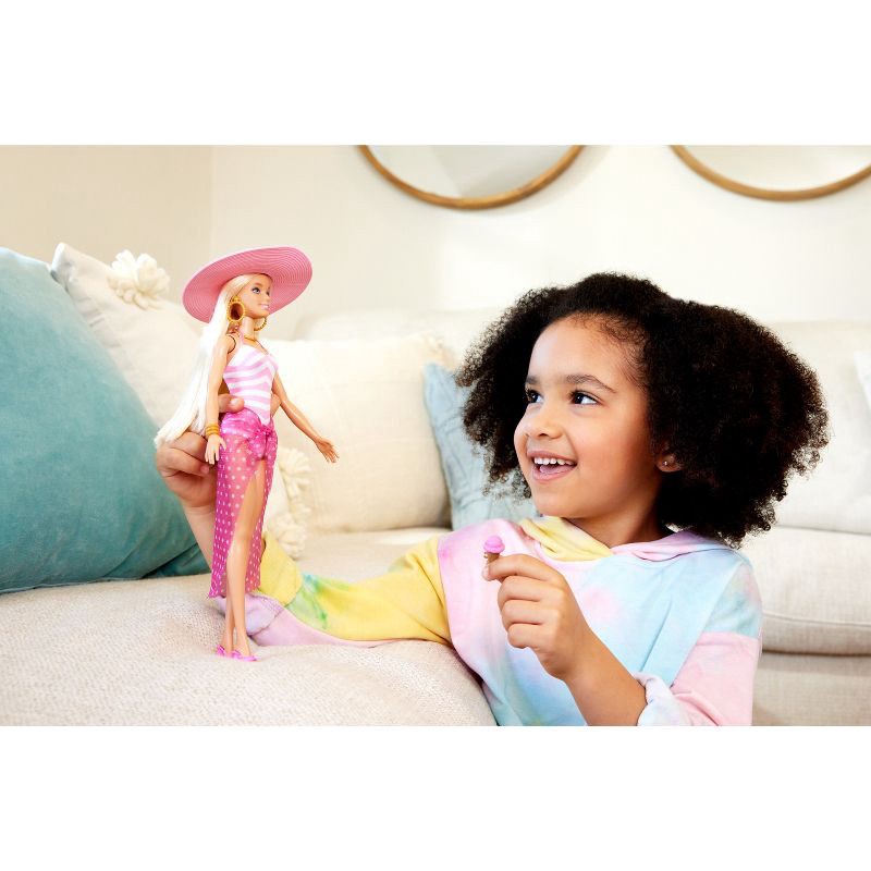 slide 2 of 6, Barbie Doll with Swimsuit and Beach-Themed Accessories (Target Exclusive), 1 ct
