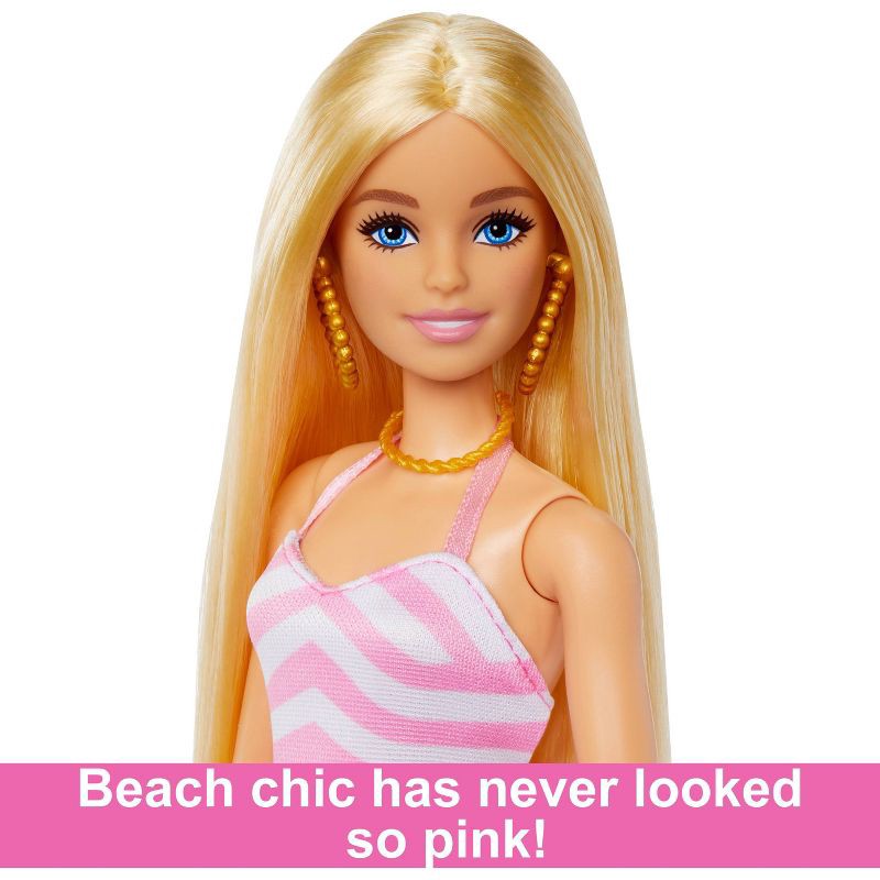 slide 4 of 6, Barbie Doll with Swimsuit and Beach-Themed Accessories (Target Exclusive), 1 ct