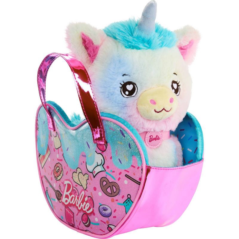 slide 2 of 6, Barbie Chef Pet Adventure Stuffed Animal, Unicorn Toys, Plush with Purse and 5 Accessories, 1 ct