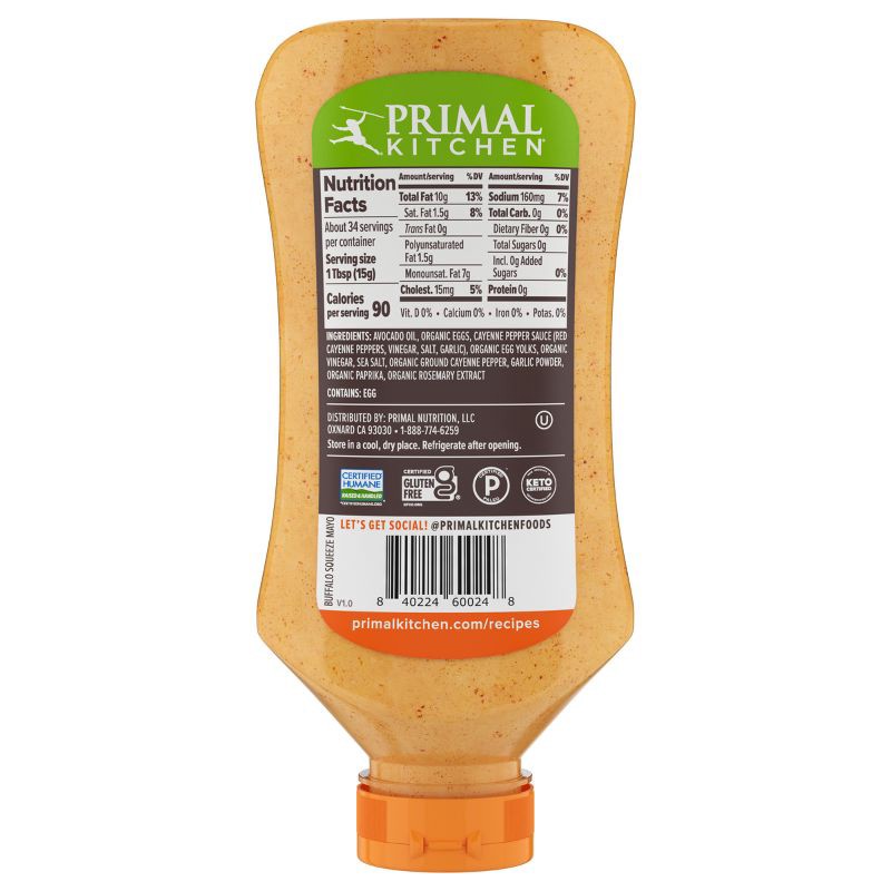 slide 5 of 7, Primal Kitchen Squeeze Buffalo Mayo with Avocado Oil - 17 fl oz, 17 fl oz