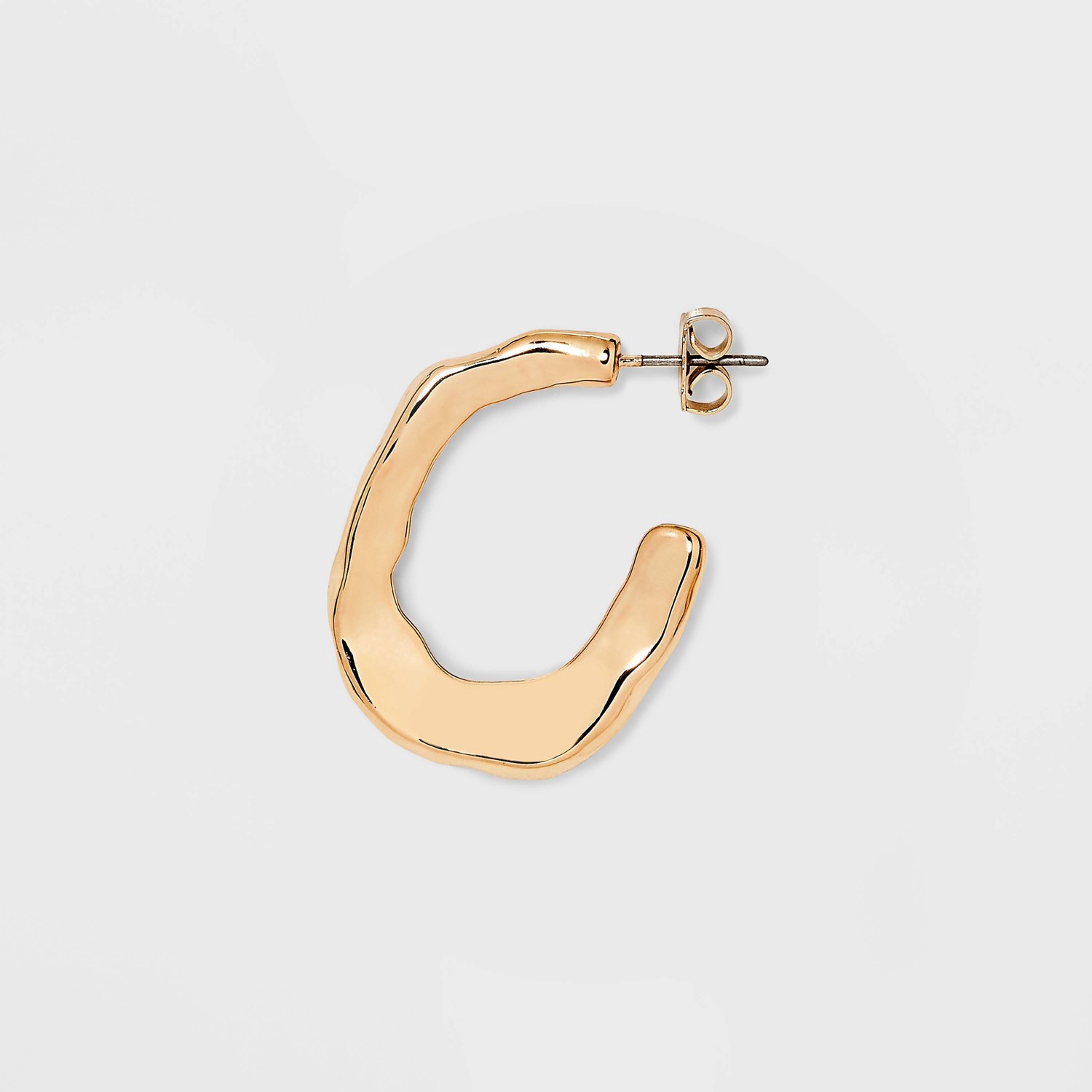 slide 2 of 2, Sculptural Metal Wide Hoop Earrings - A New Day Gold, 1 ct