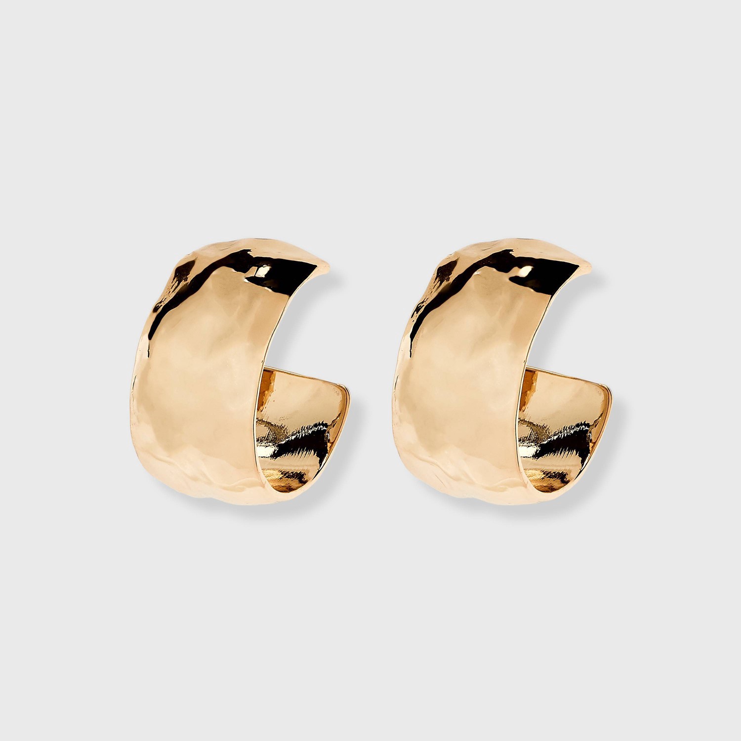 slide 1 of 2, Organic Edge Hoop Earrings - A New Day Gold, 1 ct