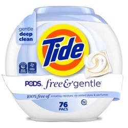 Tide Free & Gentle HE Laundry Detergent Pods 76 Pacs - 56oz
