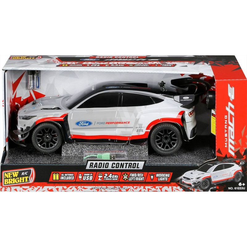 slide 9 of 11, New Bright RC Ford Mustang Mach E - 1:10 Scale: Remote Control Vehicle, USB Rechargeable, 4x4 Drive System, 1 ct