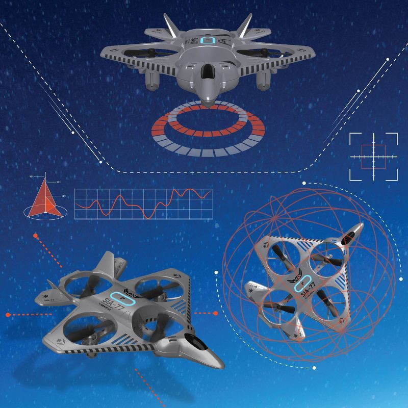 slide 4 of 7, Sharper Image Thunderbolt Jet X Mini Drone: Remote Control, Beginner Level, Indoor/Outdoor Use, 5-Minute Flight Time, 1 ct