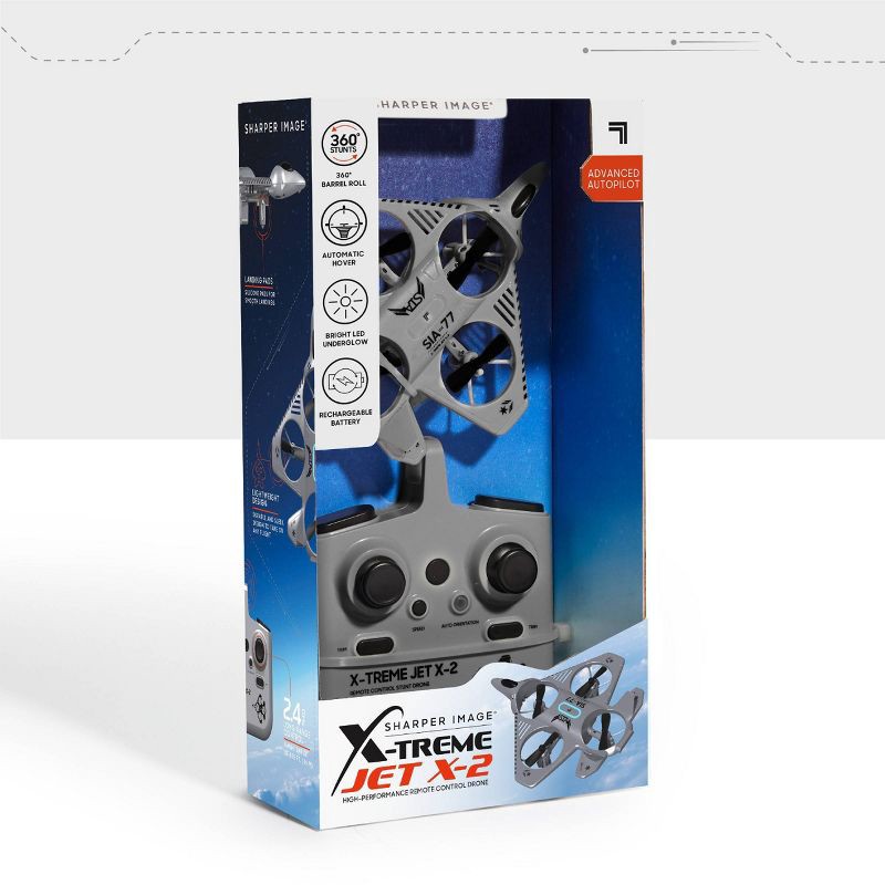 slide 6 of 7, Sharper Image Thunderbolt Jet X Mini Drone: Remote Control, Beginner Level, Indoor/Outdoor Use, 5-Minute Flight Time, 1 ct