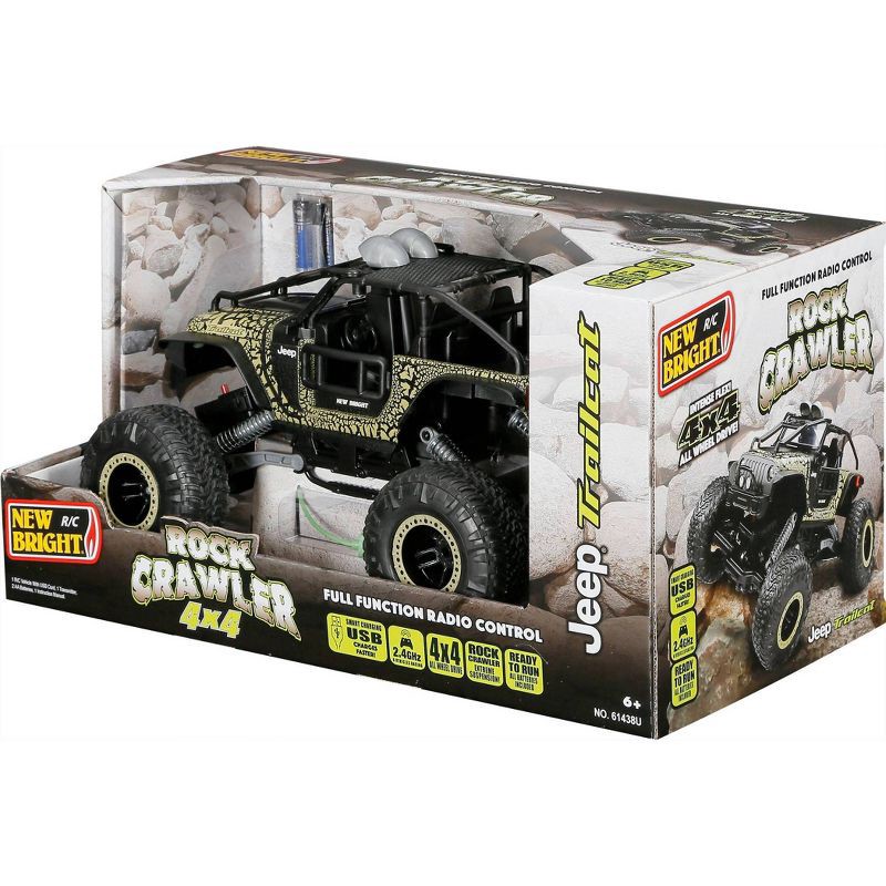 slide 11 of 11, New Bright RC Jeep Trailcat Rock Crawler - 1:14 Scale: Remote Control Truck with USB Rechargeable Battery, 1 ct