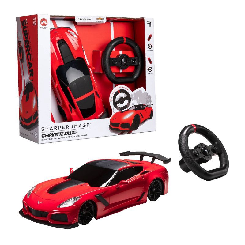 slide 1 of 9, Sharper Image Toy RC Corvette ZR1 Real Drive Gravity Sensor Remote Control Car, 1 ct