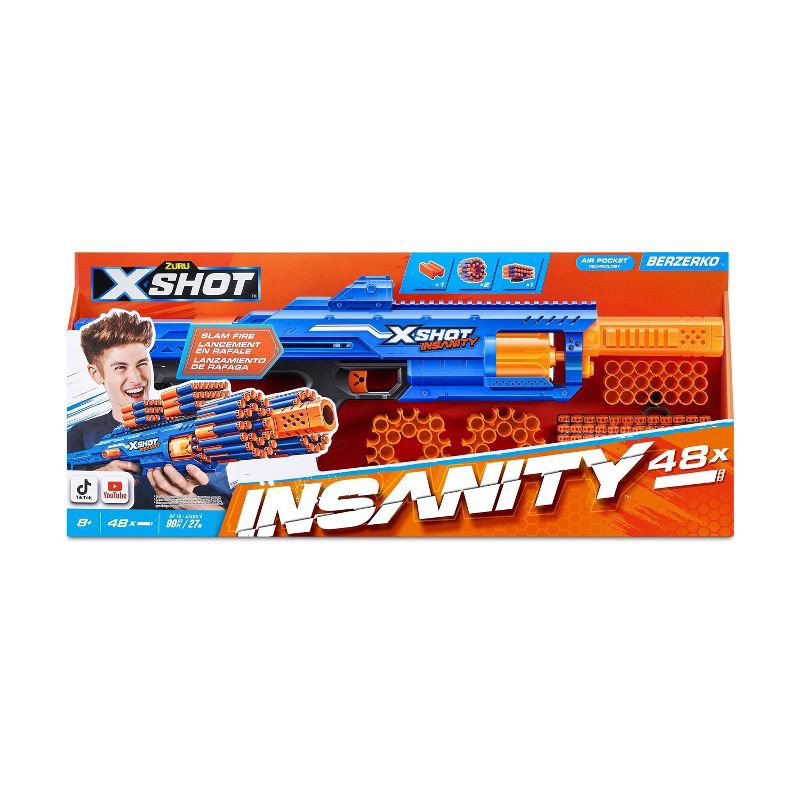slide 2 of 6, Zuru X-Shot Insanity Berzerko Foam Blaster with 48 Darts, 1 ct