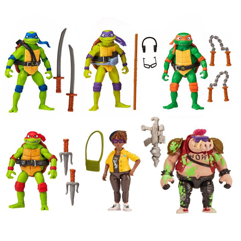 slide 3 of 6, Teenage Mutant Ninja Turtles: Mutant Mayhem Ooze Cruisin' Action Figure Set - 6pk, 6 ct